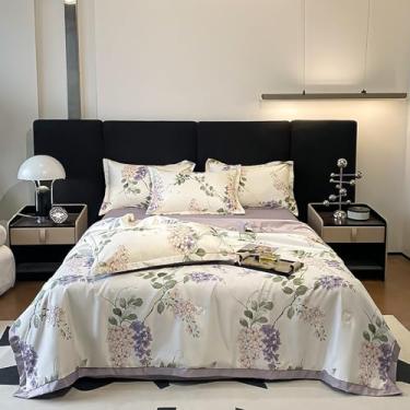 Imagem de Cobertor de luxo de verão, mantas de cama de verão, edredom leve, edredom de algodão, colcha de verão, colcha fina gelada, estampa floral, para todas as estações, 020,200 × 230 cm