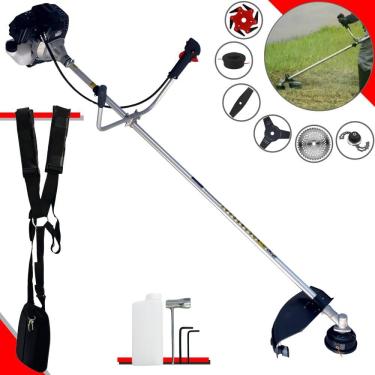 Imagem de Roçadeira Com Sistema Anti-Vibração Toyama RT43LB25A À Gasolina 43cc 1,7HP 10.000rpm Multifunções Completa Com Carretel de Nylon + 5 Lâminas de Corte