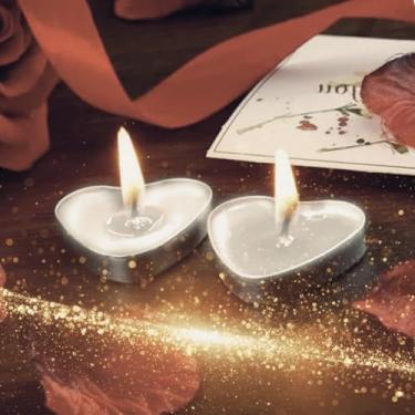 Imagem de Vela Perfumada Coração Flutuante Decorativa kit com 10 Velas Namorados Decoração Casamento(BRANCA)