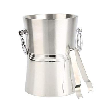 Imagem de GNHGDFFDF Balde de gelo, balde de gelo de aço inoxidável balde de gelo bar barril de cerveja comercial champanhe barril de vinho balde de gelo doméstico