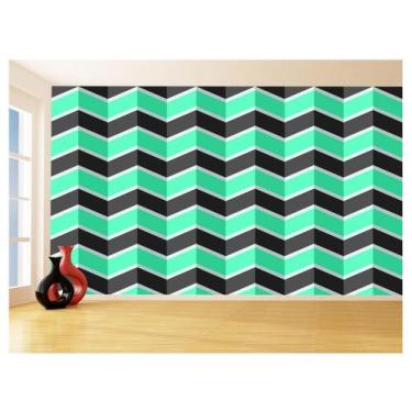 Imagem de Papel De Parede 3D Sala Chevron Zig Zag Listras 3,5M Zig32 - Você Deco