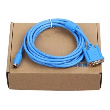 Imagem de MT6000/MT8000-FX para painel sensível ao toque da série MT, cabo de comunicação PLC FX macho-8 pinos, conector banhado a ouro, versão azul, 3 metros