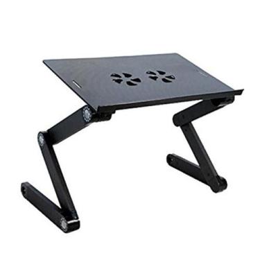 Imagem de Mesa Multifuncional Para Notebook Dobravel Com Cooler Preta - T8