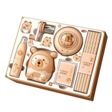 Imagem de Capybara Papelaria – Kit de papelaria infantil apontador de lápis animal – Lápis de borracha elétrico, material escolar para meninos e meninas, lembrancinhas de festa de jardim de infância, prêmios de