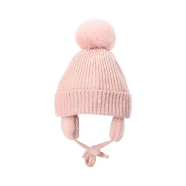 Imagem de Gorro De Lã Tricotado Quente E Grosso Para Crianças De 2 a 8 Anos Com 