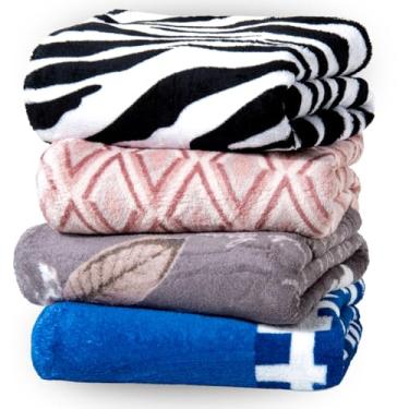 Imagem de Cobertor Casal Soft Microfibra Toque Aveludado Antialérgico Coberta Dupla Face Confortável Ótima para o Dia Dia - 1,80m x 2,00m (2, Estampado)