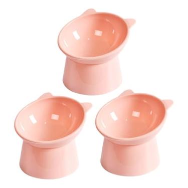 Imagem de Comedouro e Bebedouro Elevado Anti Engasgo para Pets – Gatos e Cães, Plástico Livre de BPA, Inclinação Confortável(Rosa-claro,2 unidades)