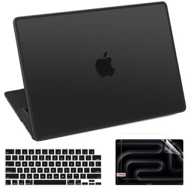 Imagem de Akit Capa rígida antirachaduras compatível com MacBook Pro 14 polegadas 2025 2024-2021 versão M4 M3 M2 M1 Pro/Max Chip, amortecedor de TPU macio anti-impressão digital + protetor de tela + capa de