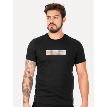 Imagem de Camiseta Calvin Klein Jeans Masculina Sand Grid Preta-Masculino