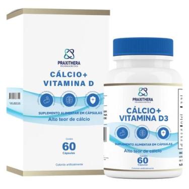 Imagem de Cálcio+vitamina D Suplemento Para Ossos - 60 Cáps. - Praxithera