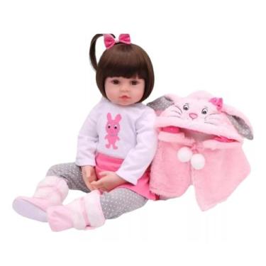 Imagem de Bebê Reborn Boneca Realista Menina Silicone 48cm - MIEMAY KIDS, Coelho