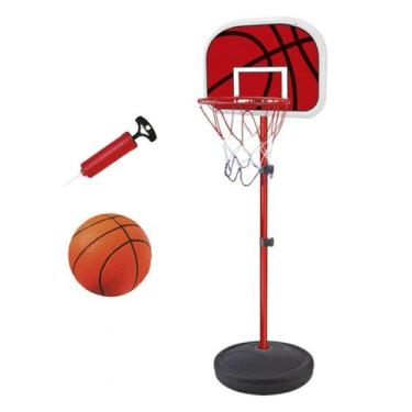 Imagem de Tabela de Basquete Cesta Infantil Ajustável 1,39m com Bola Bomba Rede 
