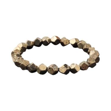 Imagem de Pulseira De Riqueza Unissex Feita À Mão Em Pirita E Calco Calcário, Jo