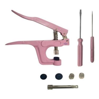 Imagem de Alicate Pressão Pregar Botões Ritas Plástico 3 Medidas Rosa - ARTMAK, 