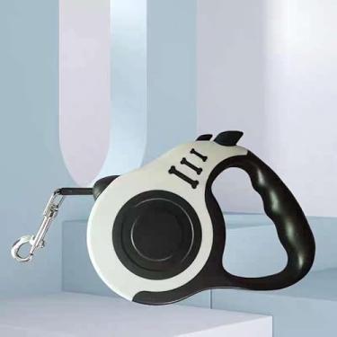 Imagem de Coleira Guia Retrátil 3/5 Metros Pets Cachorro Cães Gatos Resistente Com Trava Até 11.33kg (Rosa, 5M)