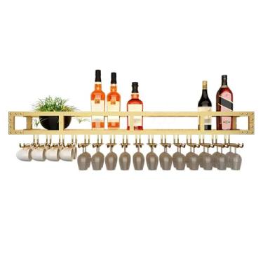 Imagem de Suporte para pendurar para taças de vinho, suporte para copos de vinho, estável, durável, economia de espaço, garrafa de vinho montada na parede - Rack de vidro com parafusos, para cozinha e bar de