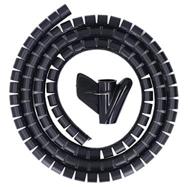 Imagem de Organizador de envoltório de cabo espiral, de gerenciamento de cabo flexível e durável para enrolamento de fio, para home office, tv, dvd, pc, cabo preto 20mm 0,79 pol. (ou)