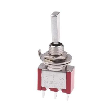 Imagem de Chave Seletora De 3 Pinos 3/2 Posições Com Trava on off on DPDT SPST D