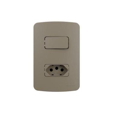 Imagem de Interruptor Simples 10a E Tomada 2p+t 20a Margirius B3 Colors Com Plac