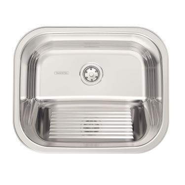 Imagem de Tanque de Encaixe Hera 34L 50x40CM de Sobrepor em Aço Inox AISI 304 Polido com Esfregad...