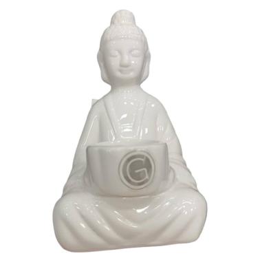 Imagem de Porta Vela em Cerâmica Buda 12,5x20cm