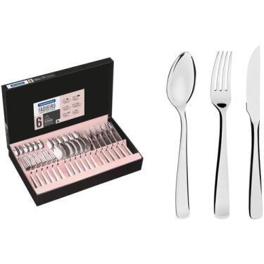Imagem de Faqueiro Tramontina Inox Pacific 36 Peças, Prata, 36