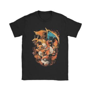 Imagem de Camiseta Masculina De Algodão Puro Pokemon Com Gola Redonda E Manga Cu