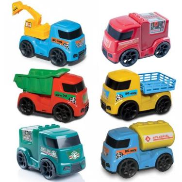 Imagem de Kit 6 Carrinhos Amar é Brinquedo Menina e Menino, Bombeiro, Tanque, Re