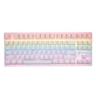 Imagem de Teclado Gamer Mecânico Wolf Rainbow OEX Game TC605 Branco
