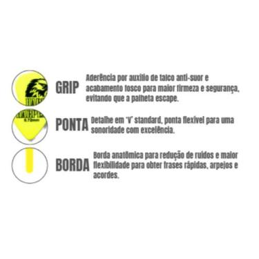 Imagem de Palheta BORI HARPEX Nylon Ponta Flexivel Grip Antiderrapante para Viol