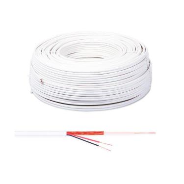 Imagem de Cabo Coaxial Bipolar - 0,4mm x 2,5mm RF75 OHMS - 2X26AWG - Malha 85% - 100 metros - Megatron - Homologado Anatel
