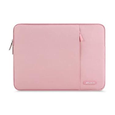 Imagem de Capa MOSISO para laptop de 13 a 13,3 polegadas, compatível com MacBook Air/Pro 13”/Pro 14”, notebook HP, Dell, ASUS, Lenovo, bolsa vertical de poliéster com bolso, rosa