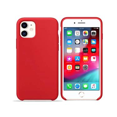 Imagem de Capinha Colorida Compatível Com iPhone 11 Vermelha,Preta, Laranja, Amarela, Azul, Rosa, Pink, Branca, Lilás, Marrom, Verde, Roxo, Case Slim Flexível Aveludada PREMIUM (Vermelha)