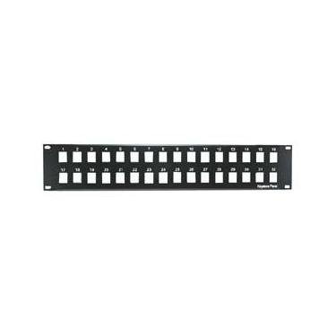 Imagem de Painel em branco de 48 portas InstallerParts 4U 19" para conector de pedra, Preto, 2U 19" 32 Port