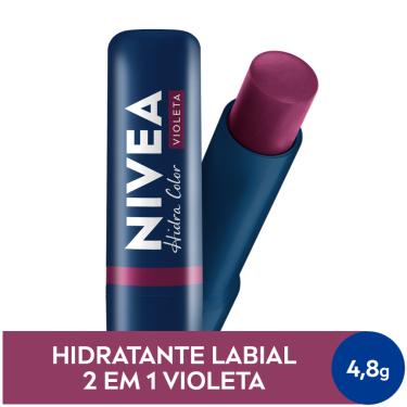 Imagem de Hidratante Labial Nivea Hidra Color 2 em 1 Violeta 4,8g 4,8g