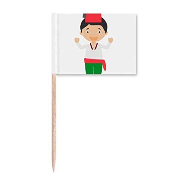 Imagem de Vermelho verde peru desenho artístico presente moda palito bandeiras marcadoras decoração de festa