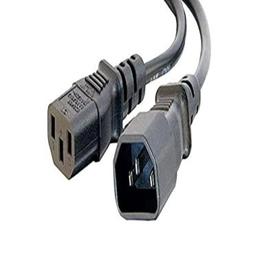 Imagem de C2G Cabo de alimentação, cabo de extensão longo, cabo de extensão de energia, 16 AWG, preto, 8 pés (2,43 metros), cabos para ir 29934