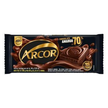 Imagem de Chocolate Amargo 70% Cacau Arcor  Pacote 80G