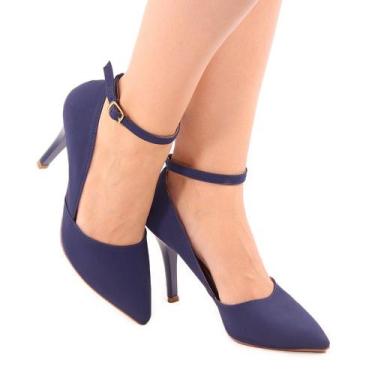 Imagem de Scarpin Gioh Shoes Salto Alto Fino Luxo Azul