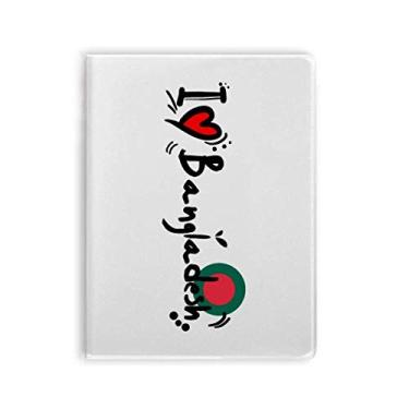 Imagem de Caderno de ilustração de coração I Love Bangladesh com a palavra Love Bangladesh capa de goma diário capa macia