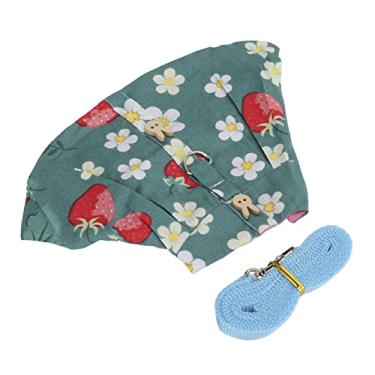 Imagem de Peitoral de coelho com trela, multifuncional à prova de fuga, colete de coelho fofo macio e conjunto de coleira fácil de usar para porquinho-da-índia para hamster para furão (M)