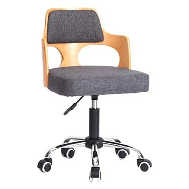 Imagem de cadeira de escritório cadeira de escritório giratória cadeira ergonômica cadeira de computador de linho de algodão 360 ° cadeira giratória cadeira de balanço cadeira (cor: cinza) necessária