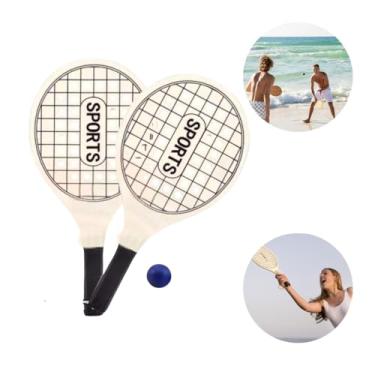 Imagem de Kit Raquete Frescobol Jogo Tenis De Praia Parque Bolinha De Borracha Beach Verão Brinquedo Diversão Lazer