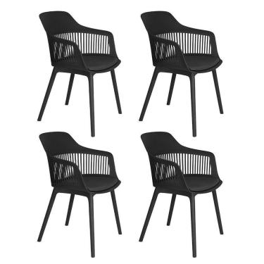 Imagem de Kit 4 Cadeiras Estofada Jantar Cozinha Marcela - Preto