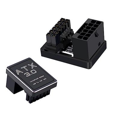 Imagem de TECKEEN Conector de alimentação GPU de direção hidráulica de 16P a 16P 180 graus para placa gráfica RTX 3090Ti 4070Ti 4080 GPU 12 + 4 pinos