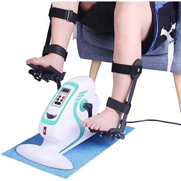 Imagem de Mini bicicleta ergométrica elétrica fitness exercitador de pedal motorizado portátil para escritório doméstico perna braço bicicleta com display LCD - pedal de exercício estacionário para tr