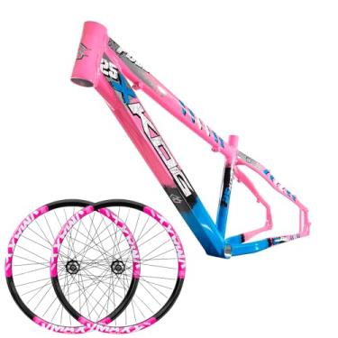 Imagem de Quadro Bicicleta aro 26 Aluminio KOG Freeride Full X25 Vikingx + Par de Roda Aro 26 Vmaxx Aluiminio Folha Dupla Aero Cubos de Roda Livre 6v