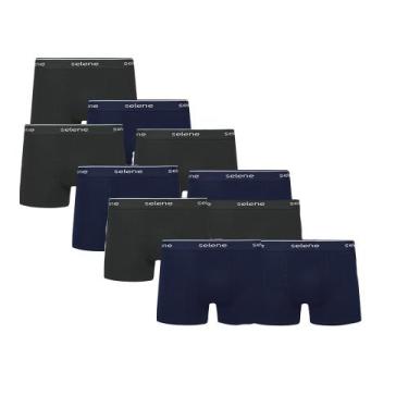Imagem de 10 Cuecas Boxer Box Selene Em Algodão Cotton, Preto, Marinho, M