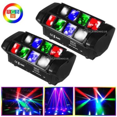 Imagem de Kit 2 Moving Globo Laser RGBW Strobo Jogo De Luz Para festa DJ, 60W - 