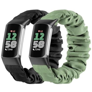 Imagem de Folavii Pacote com 2 pulseiras esportivas para Fitbit Charge 6/Fitbit Charge 5 para mulheres e homens, pulseiras esportivas de substituição para smartwatch Fitbit Charge 5/6, grande